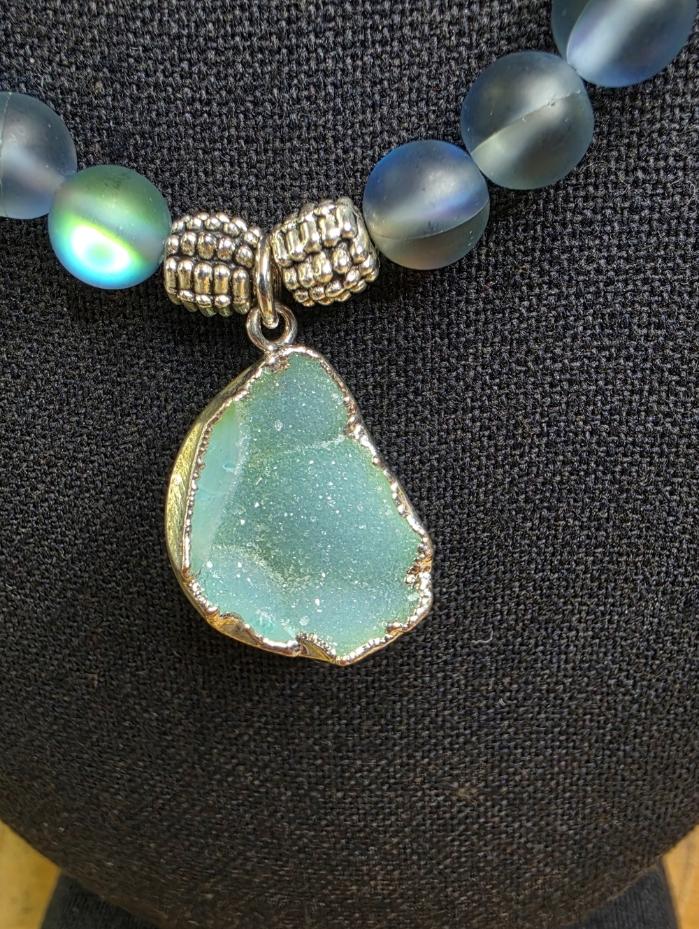 Handcrafted Blue Druzy Pendant Necklace - Unbranded - Picture 6 of 6